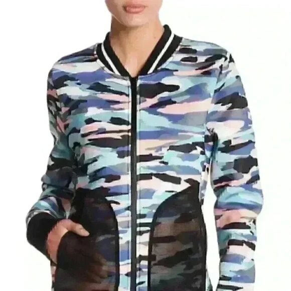 C&C California Jackets & Blazers - C&C California Womens Neoprene Camo Bomber Jacket NWT Size XS